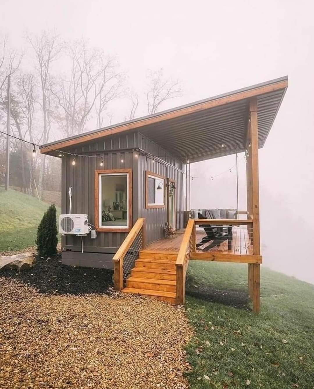 The meme is an image of a small, modern house made from a shipping container, with a sign on the door that says "I'm not hoarding, I'm just... rede...". The image is likely meant to be humorous, poking fun at the idea of someone's home being cluttered with too many possessions.